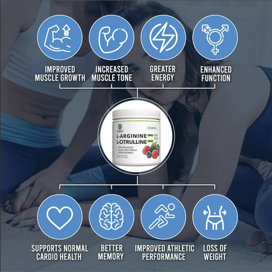 BlueEarth Company, Cardio Health Formula, Nitric Oxide Booster, L-Arginine 5000mg + L-Citrulline 2000mg, Blood Pressure Support, Berry Blend