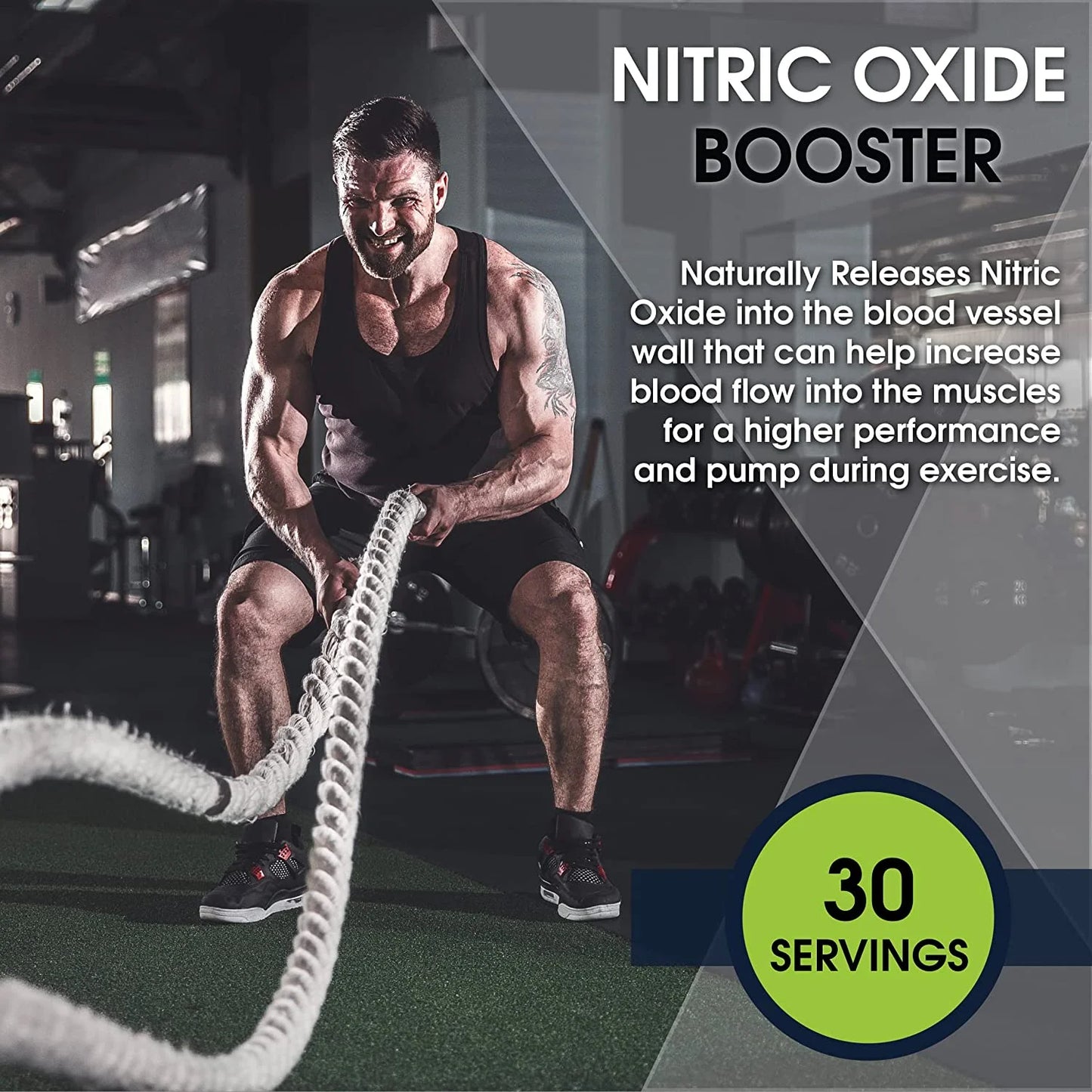 BlueEarth Company, Explosive Pre-Workout Powder, L-Arginine 5000mg + L-Citrulline 1000mg, Nitric Oxide Booster, Creatine Monohydrate + Beta Alanine